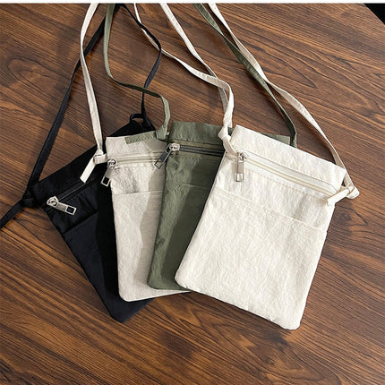 Black Minimalist Lightweight Nylon Crossbody Phone Bag - Compact & Stylish for Women