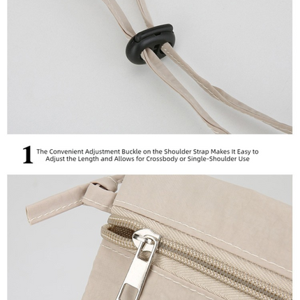 Dark Beige Minimalist Lightweight Nylon Crossbody Phone Bag - Compact & Stylish for Women