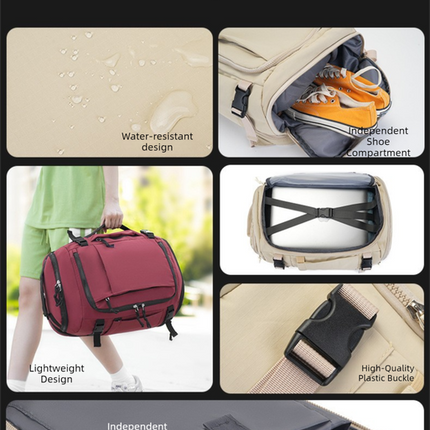 Dark Red Stylish & Spacious Backpack – Lightweight, Expandable Travel & Daily Use Rucksack (31×20×43cm)