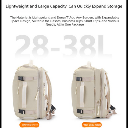 Orange Stylish & Spacious Backpack – Lightweight, Expandable Travel & Daily Use Rucksack (31×20×43cm)