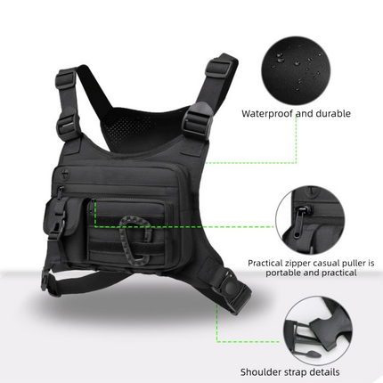 Green Outdoor Tactical Chest Pack – Lightweight Running & Hiking Vest for Men (27×17×5cm)