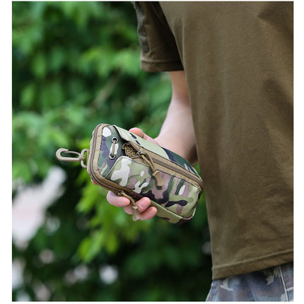 Black Multi-Functional Outdoor Water Bottle & Phone Pouch – Tactical Zippered Waist Pack for Travel, Hiking, and Daily Use