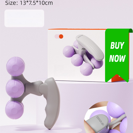 Purple Portable 6-Wheel Massage Roller – Quiet, Compact Muscle Relief Tool for Neck, Back, Legs & Shoulders