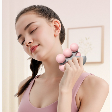Purple Portable 6-Wheel Massage Roller – Quiet, Compact Muscle Relief Tool for Neck, Back, Legs & Shoulders