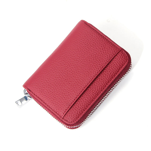 Genuine Leather RFID Blocking Accordion Card Holder & Coin Purse