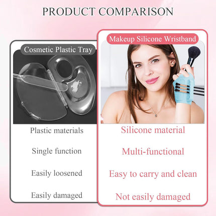 2pc Multi-Functional Silicone Makeup Artist Wristband – shape and profile