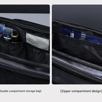 Large Capacity PU Leather Toiletry Bag - Multi-Compartment Dopp Kit & Cosmetic Organizer(black)