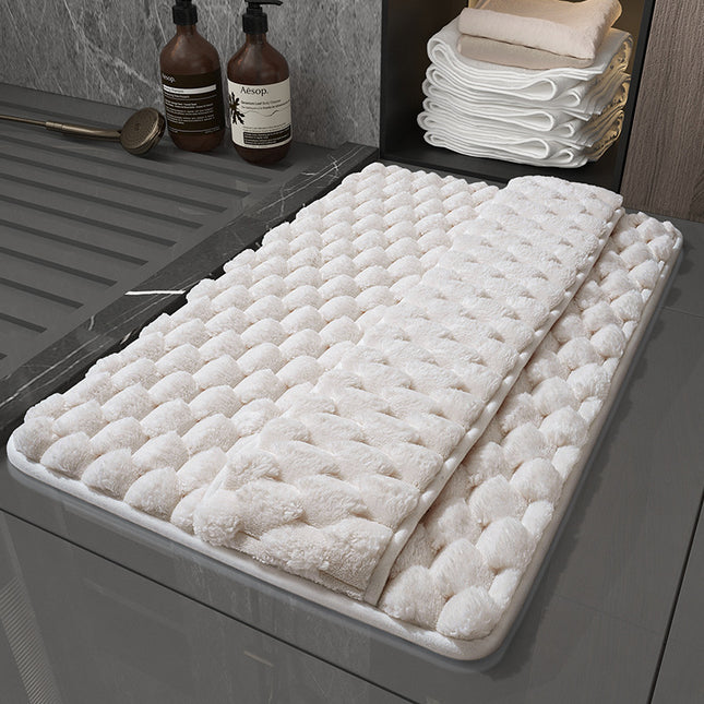Luxury Plush Memory Foam Bath Mat with Foot Drying Panel