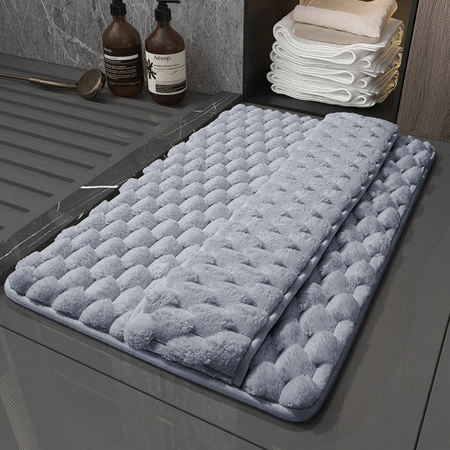 Luxury Plush Memory Foam Bath Mat with Foot Drying Panel