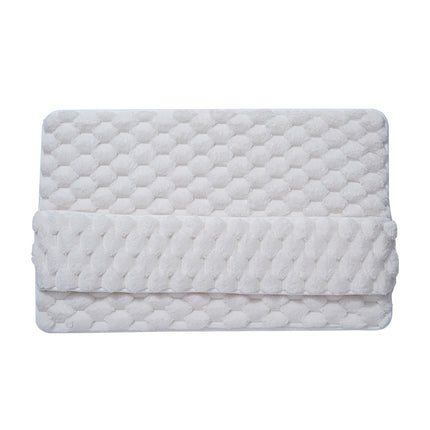 Luxury Plush Memory Foam Bath Mat with Foot Drying Panel - Super Absorbent & Non-Slip Bathroom Rug(Checkered gray)