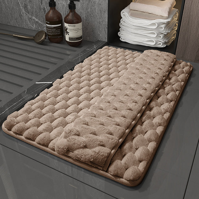 Luxury Plush Memory Foam Bath Mat with Foot Drying Panel