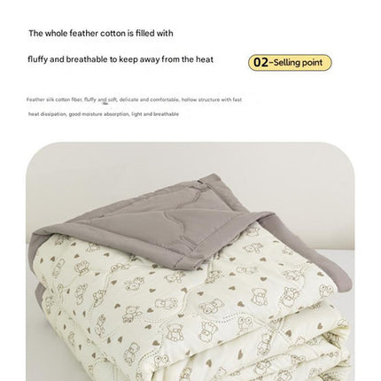 Lightweight Reversible Summer Quilt - Soft, Breathable & Machine Washable Comforter(150x200cm Bichon Frise)