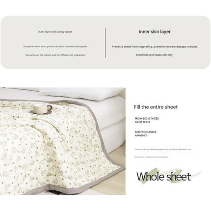Lightweight Reversible Summer Quilt - Soft, Breathable & Machine Washable Comforter(150x200cm Plaid Bear)