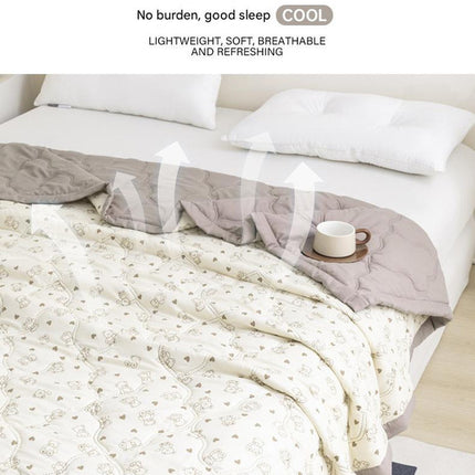 Lightweight Reversible Summer Quilt - Soft, Breathable & Machine Washable Comforter(150x200cm Full of Love)