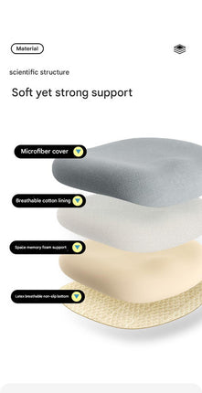 Memory Foam Student Seat Cushion - Pressure Relief, Non-Slip with Adjustable Straps for Healthy Posture(Rocket Blue 36x34cm)