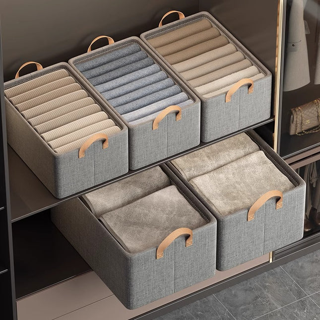 2pc Foldable Fabric Storage Bin with Steel Frame & Handles – product detail