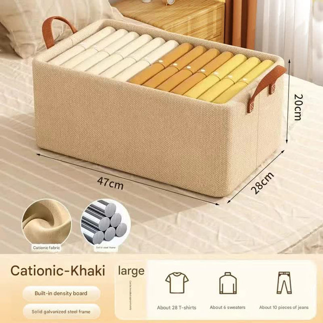 2pc Foldable Fabric Storage Bin with Steel Frame & Handles