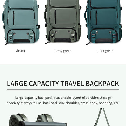 4-in-1 Convertible Travel Backpack & Briefcase - Large Capacity, 16" Laptop Compartment, USB Port(Black)