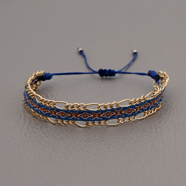 Blue Style Artisan Boho Beaded Bracelet