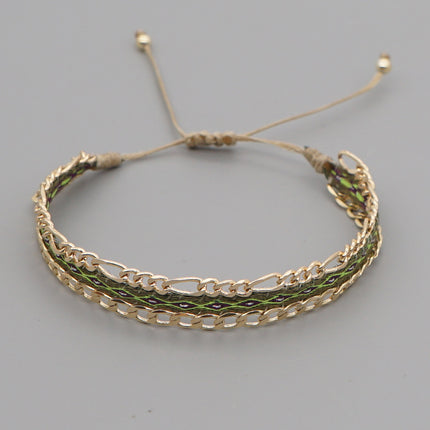 Beige-yellow Style Artisan Boho Beaded Bracelet