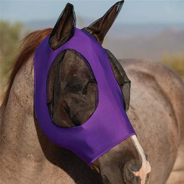 Purple 2-PCS Breathable Horse Fly Mask Set