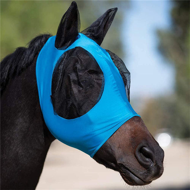 Blue 2-PCS Breathable Horse Fly Mask Set