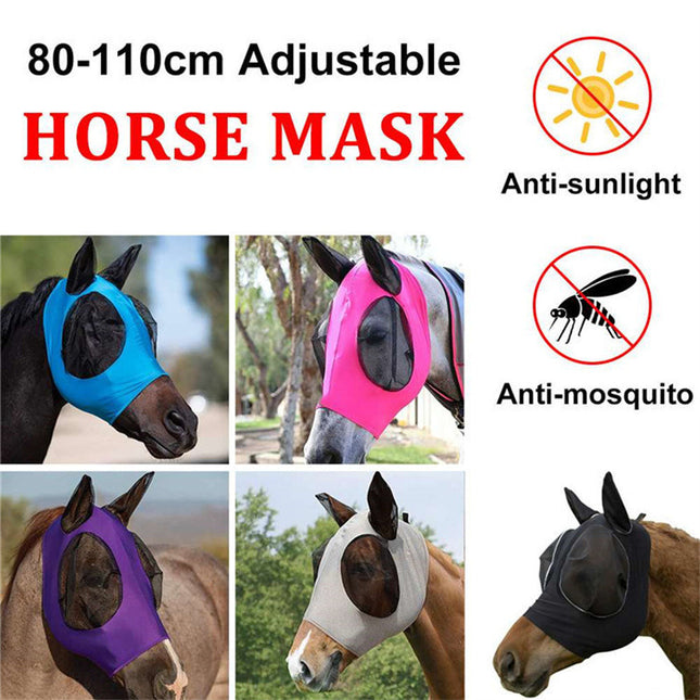 Black 2-PCS Breathable Horse Fly Mask Set – product detail