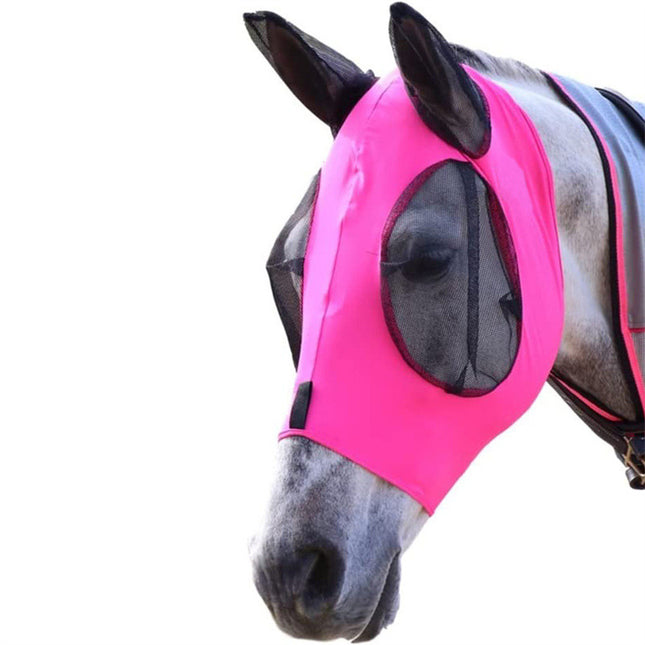 Pink 2-PCS Breathable Horse Fly Mask Set