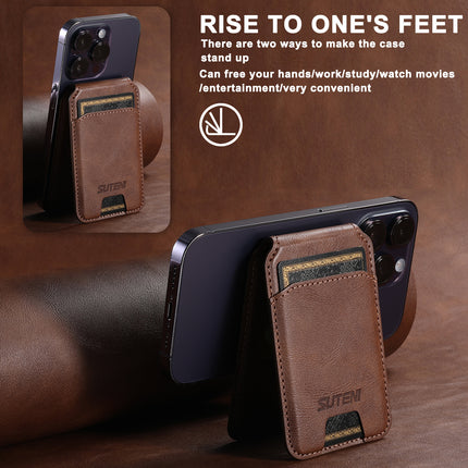 Brown Slim Magnetic Wallet with Kickstand for MagSafe – shape and profile
