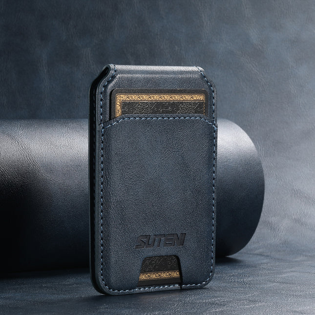 Navy Blue Slim Magnetic Wallet with Kickstand for MagSafe