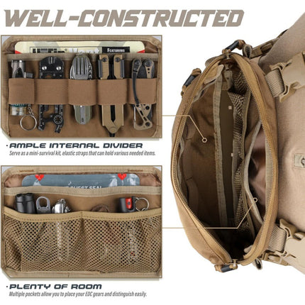 Black Minimalist Tactical Chest Rig - Lightweight Recon Pouch with Laser-Cut MOLLE & Quick-Release Buckles