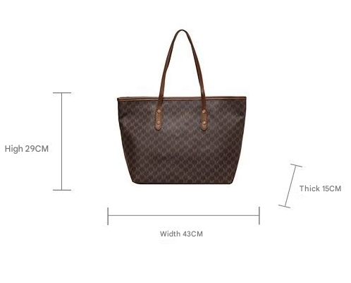 Black Chic Monogram Print Tote Bag – product detail