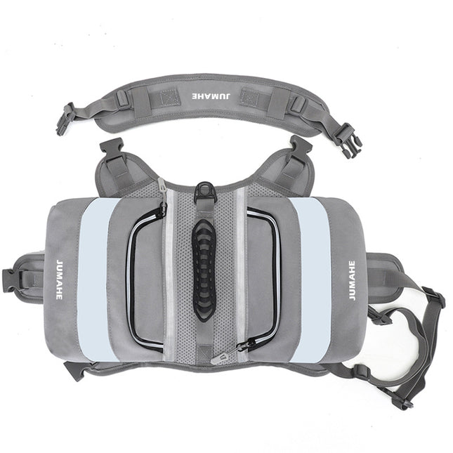 Grey Saddle Bag Dog Backpack