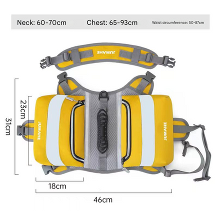 Blue Saddle Bag Dog Backpack - Adjustable Harness Pack for Hiking, Camping & Travel with Medium to Large Dogs