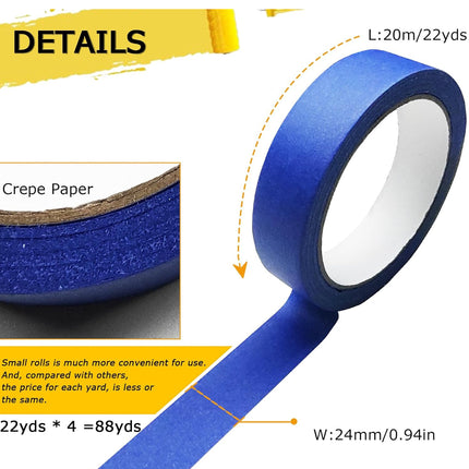(10-Pack) Professional Blue Painter's Tape  - 14-Day Clean Removal, UV Resistant for Crisp Paint Lines