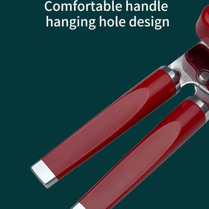 Red (2-Pack) Heavy-Duty Manual Can Opener - Ergonomic 3-in-1 Tool with Stainless Steel Cutter & Bottle Opener