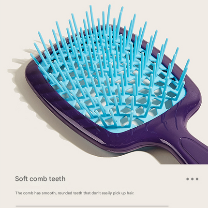 Purple 8-Piece Detangling Hair Brush Set - Vented Wet/Dry Brushes for Smooth, Knot-Free Hair