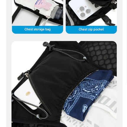 Black 5L Breathable Hydration Vest Pack - Sweat-Wicking Running Bag, Cross-border Cycling Backpack, Marathon Trail Travel Nylon Hiking Pack