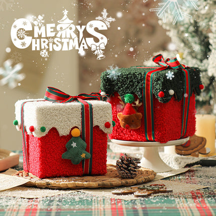White Green Premium 2-Piece Christmas Apple Gift Box Set - High-End Thick Flannel Festive Candy & Present Boxes