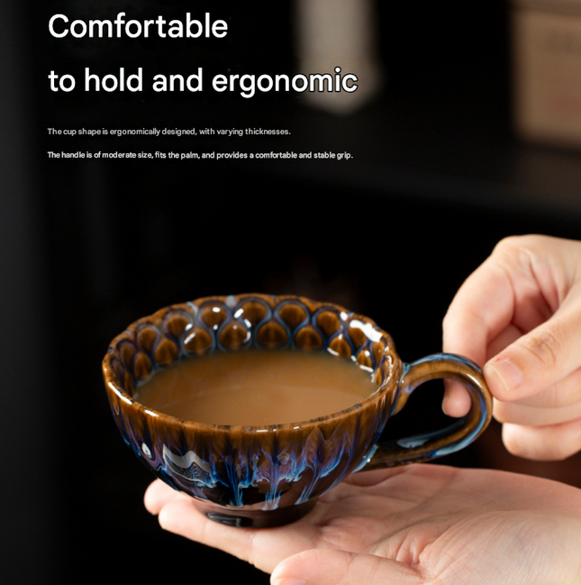 Blue-brown Creative Retro Kiln-Glazed Ceramic Cup – product detail