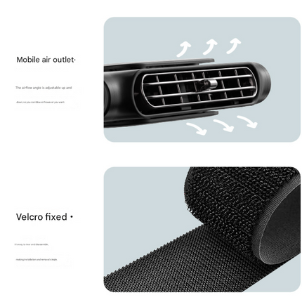 White Car Seat Headrest Fan - USB Powered Bladeless Rear Seat Fan for Vehicle Cooling (175x75x34mm)