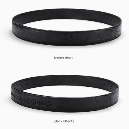 Men's Genuine Leather Ratchet Belt Automatic Buckle 120cm Adjustable Waistband with Gift Box for Business and Casual Wear