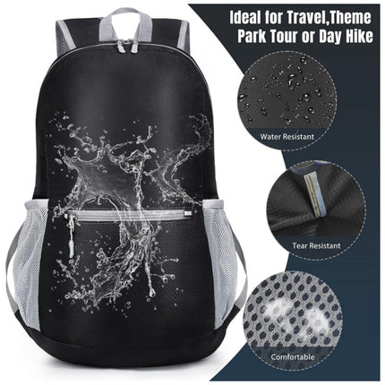 Grey Ultra Lightweight Foldable Backpack Packable Daypack Compact Travel Rucksack with Mesh Pockets Ideal for Outdoor Adventures