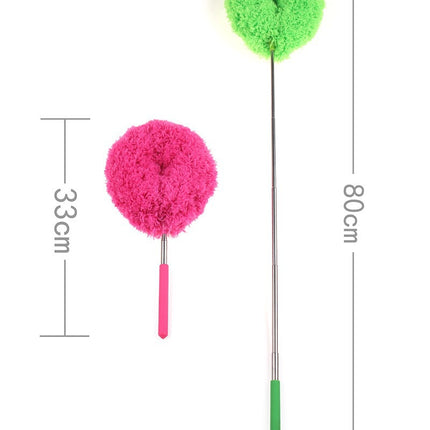 Orange 4 Pack Telescopic Microfiber Duster with Extendable Stainless Steel Pole - Anti-Static Ceiling Fan Cleaning Tool for High Reach & Tight Gaps - Washable & Compact Design (33cm - 80cm)