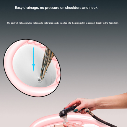 Pink Inflatable Hair Washing Basin with Drain Tube and Pump for Seniors Bedridden and Pregnant Women - Portable Home Shampoo Basin for Easy Hair Care