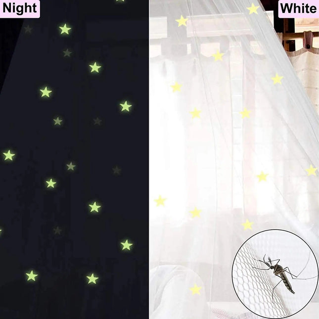 Pink Glow-in-the-Dark Stars Princess Bed Canopy Mosquito Net for King Queen Beds 250cm Height Extra Large 12m Circumference Australian Decor