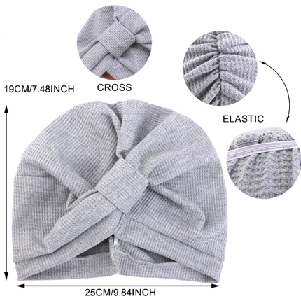 Wine Red 3 Pack Women's Cotton Waffle Knit Turban Headwrap - Thickened Indian Style Beanie Cap - One Size Fits All for Australian Daily Wear