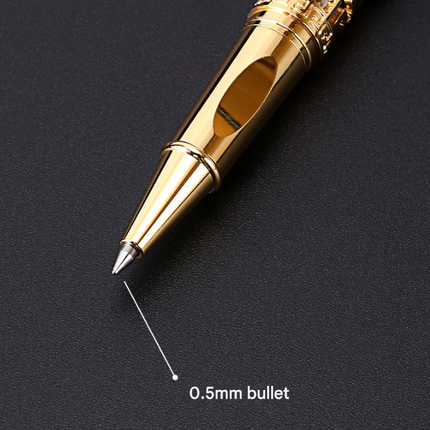 Red Two-piece Set Luxury Retro Dragon Head Signature Pen Gift Set - Full Metal 0.5mm Rollerball Each Set with 2 Spare Refills for Business and Gifting