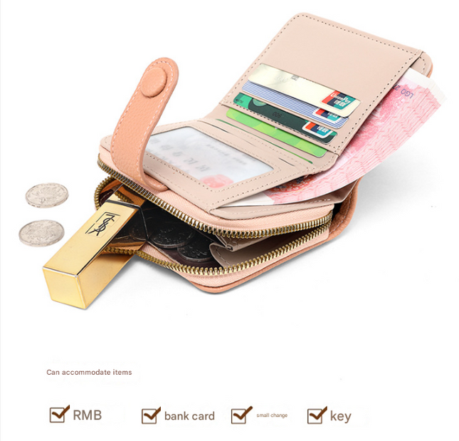Red-brown Women's Short PU Leather Wallet 2 – product detail