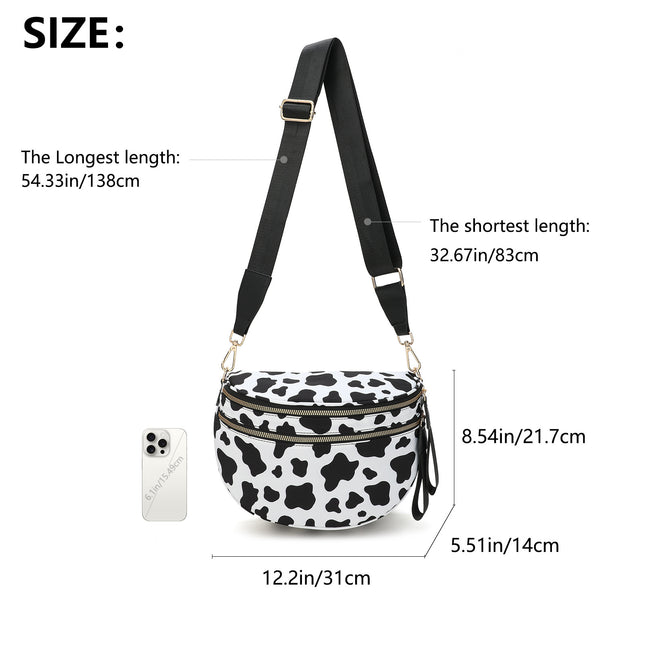Black Women's Large Crescent Crossbody Bag Lightweight Oxford Cloth Shoulder Sling Purse Adjustable Strap – product detail